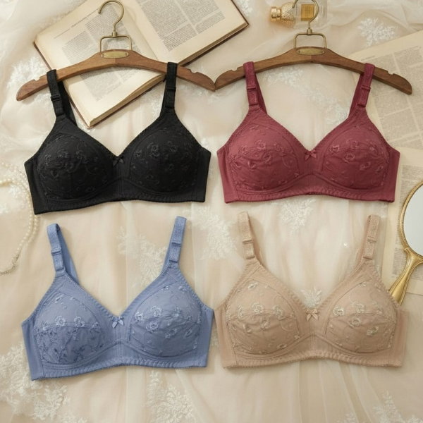 Cotton Bra Fancy breathable set of 2 pcs cotton Bra